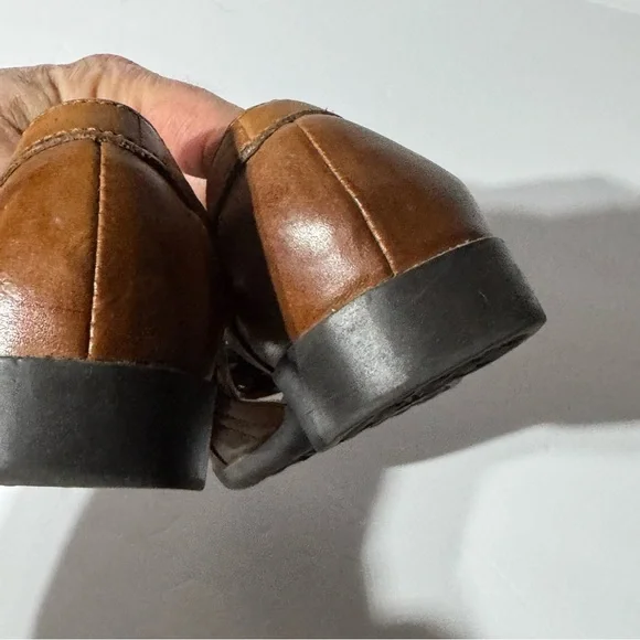 Earth Spirit Comfort First Brown Leather Open Toe Slip On Sandals Size 6.5 - Picture 4 of 8